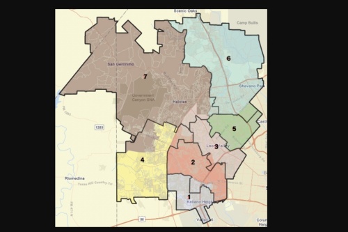The Northside ISD school board on Sept. 27 approved a new map with revised single-member district boundaries. (Courtesy Northside ISD)
