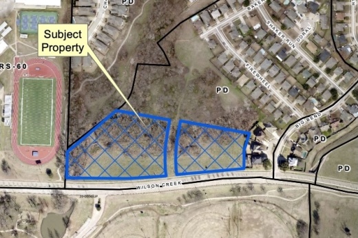 Property map aerial view of proposed development site.