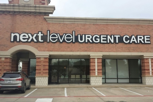 The front of the Next Level Urgent Care clinic in Pearland.
