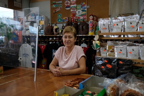 Working behind the counter, manager Elena Goroshko helps manage the store's day-to-day operations. (Photos by George Wiebe/Community Impact Newspaper)