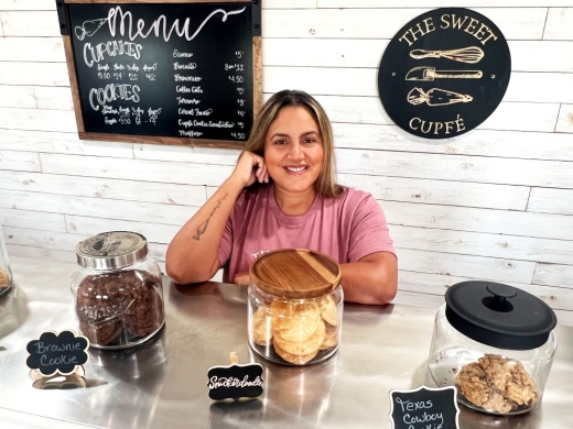 Owner Lizzette Allen opened The Sweet Cupfé storefront in July. (Zacharia Washington/Community Impact)