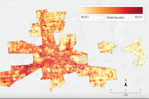 This is a heat map of Houston area in August 2020. (Courtesy Heat Watch)