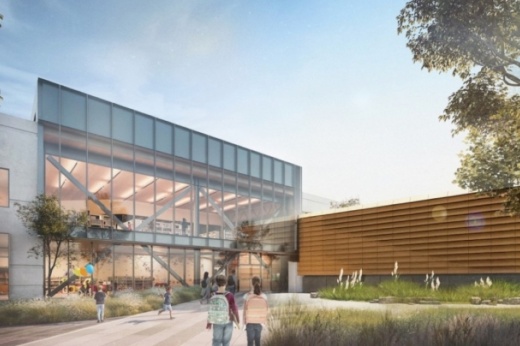The Frisco Public Library is moving from the George A. Purefoy Municipal Center into the former Beal Building at 8000 Dallas Parkway. (Rendering courtesy Gensler)