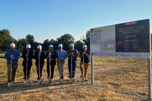 Tomball ISD officials held a groundbreaking ceremony Oct. 10 for its Juergen Road complex. (Lizzy Spangler/Community Impact)