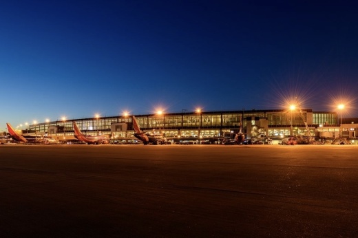 Austin-Bergstrom International Airport at night