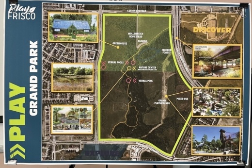 A largely undeveloped piece of Grand Park will allow visitors to walk a trail and be guided by signage, encountering wetlands and heavily wooded areas around the Wollenreich homestead. (Community Impact staff)