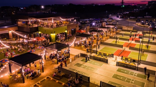 Chicken N Pickle will include a restaurant, sports bar and pickleball courts, and it is expected to open in late 2023 in Webster. (Courtesy Chicken N Pickle)