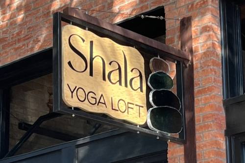 sign for Shala Yoga Loft