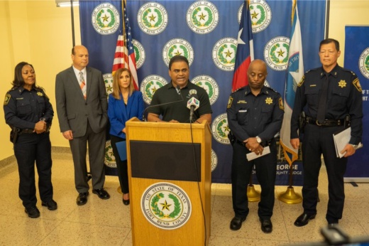 Fort Bend County Judge KP George promotes the Always Parenting program, a collaborative effort between the Sheriff's Office and the Department of Behavioral Health Services, to benefit incarcerated parents and their minor children. (Courtesy Fort Bend County)