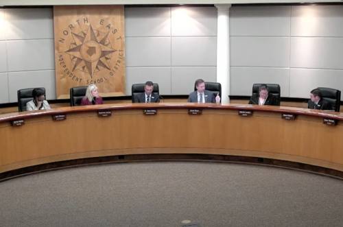 North East ISD District 4 Trustee David Beyer makes a point during the Nov. 14 NEISD board meeting. (Courtesy NEISD)