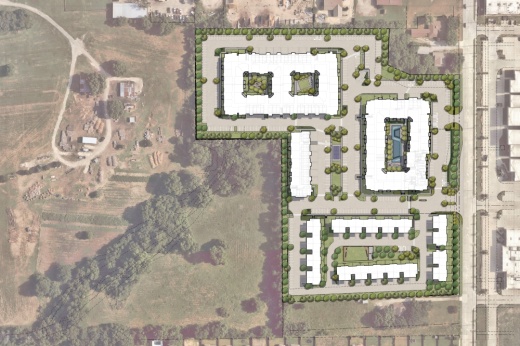 The affordable housing development in McKinney will include both multifamily and townhome units. (Courtesy JPI)
