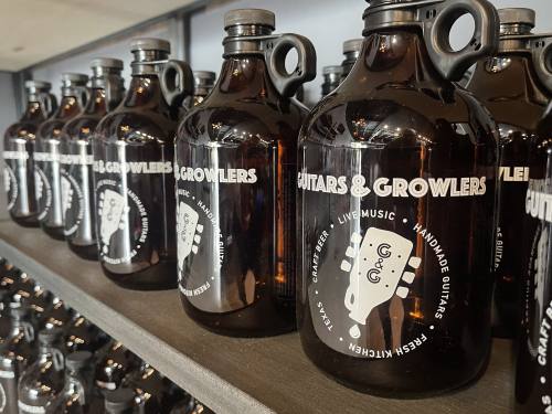 Guitars and Growlers offers craft beer, hand-built guitars and a full menu. (Courtesy Guitars and Growlers Flower Mound)