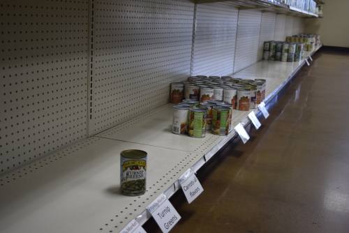 The Frisco Family Services Market is experiencing bare shelves, even as inflations drives up local needs. (Courtesy Frisco Family Services)