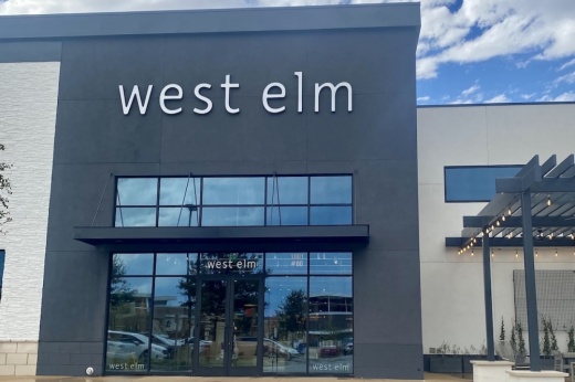 exterior of store with large sign reading West Elm