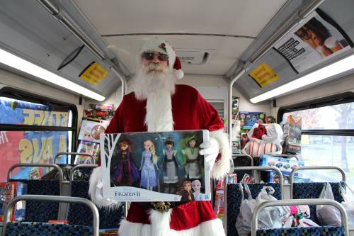 Santa on a bus