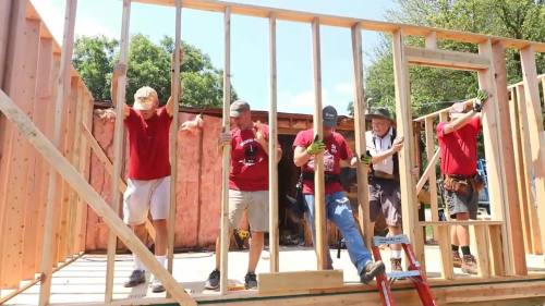 Jimmy Ball's house during the process to repair and rebuild. (Habitat for Humanity of Collin County)