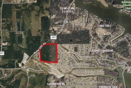 Single-family homes will be developed on 80 acres in Montgomery Bend. (Courtesy Google Maps)