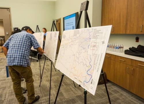 Members of the New Braunfels community were encouraged to attend a public meeting on the Drainage Area Master plan that took place at the New Braunfels City Hall on Nov. 3. (Sierra Martin/Community Impact)