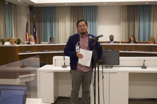 Andrew Gonzales was inaugurated Dec. 1 to the Austin ISD board of trustees to represent District 6. (Elle Bent/Community Impact)