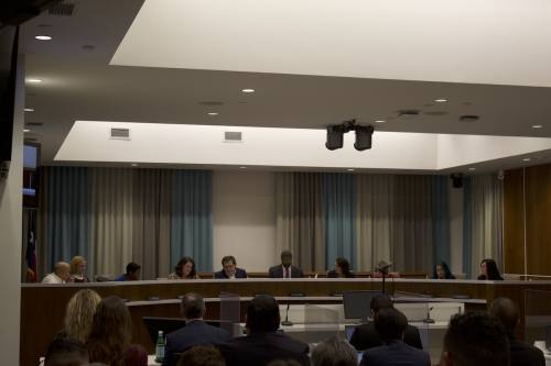 The Austin ISD board of trustees met Dec. 1 for an information session and special meeting. (Elle Bent/Community Impact)