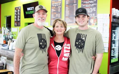 Mike and Tammy Theriot opened Clean Eatz in Flower Mound in 2021. Their son Colton Theriot is the managing partner and is in training to run a future Clean Eatz franchise. (Photos by Karen Chaney/Community Impact)