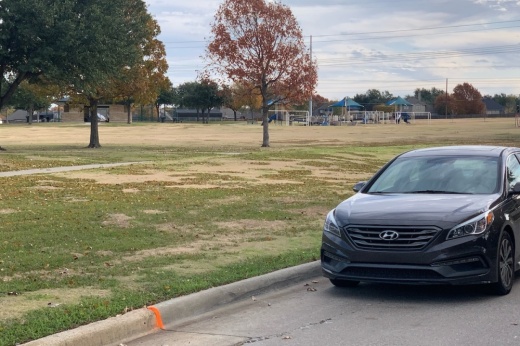 The section of Emerson Drive adjacent to Preston Meadow Park will become a no-parking zone. (Michael Crouchley/Community Impact)