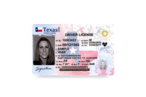 A sample REAL ID-compliant license.