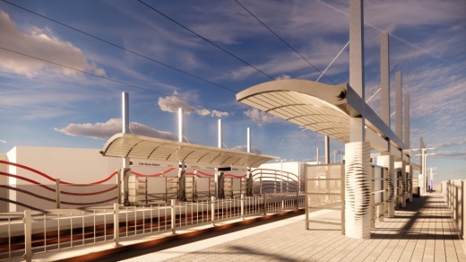 Rendering of a metro station