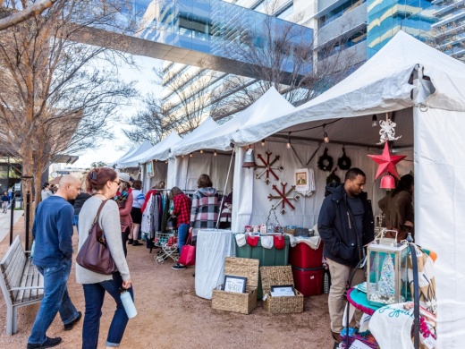 Shoppers at outdoor market