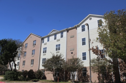 The Balcones Terrace project from Foundation Communities is one of several converted hotels in Austin serving as shelter or permanent supportive housing. (Ben Thompson/Community Impact)