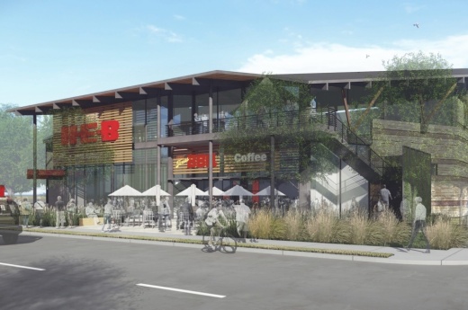 The new grocery store will open in February at the intersection of Lake Austin and Exposition boulevards. (Courtesy H-E-B)