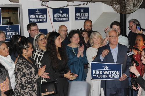 Kirk Watson narrowly beat out Celia Israel in Austin's mayoral runoff election. (Ben Thompson/Community Impact)
