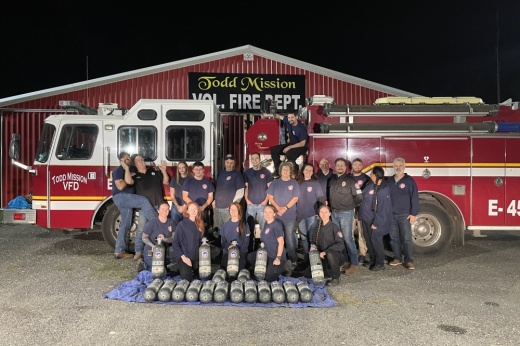 Todd Mission's Volunteer Fire Department was awarded a $25,000 grant from Firehouse Subs Public Safety Foundation for 19 new self-contained breathing apparatuses. (Courtesy Firehouse Subs)