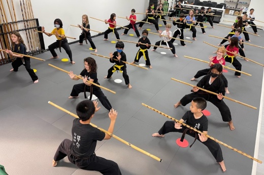 overhead shot of kids class at next gen mu sool