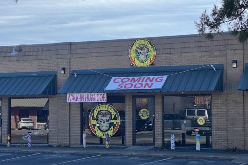 Ashes Smoke Shop plans to open in Lewisville in late January. (Destine Gibson/Community Impact)
