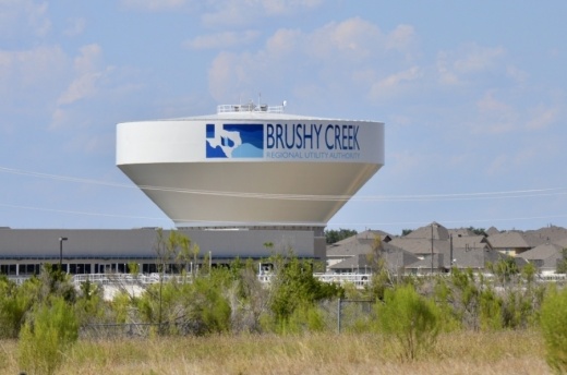 Photo of a Brushy Creek Regional Utility Authority water tower