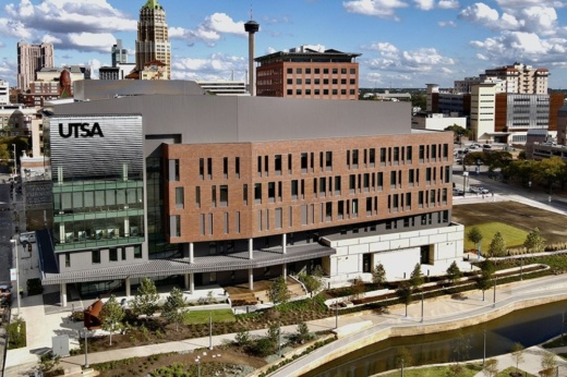 The University of Texas at San Antonio on Jan. 9 opened San Pedro I, a $91.8 million structure that will house UTSA’s School of Data Science and National Security Collaboration Center on San Pedro Creek. (Rendering courtesy The University of Texas at San Antonio)