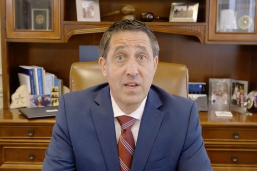 A screenshot of Texas Comptroller Glenn Hegar speaking about the 2024-25 biennial revenue estimate