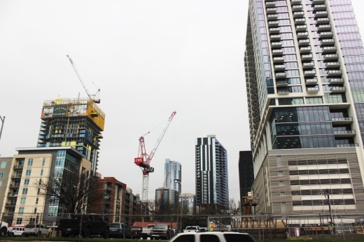 The area around the Rainey Street Historic District will continue to see new high-rise additions. (Ben Thompson/Community Impact)