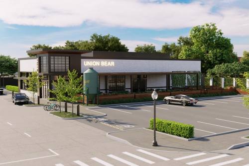 Rendering of the exterior of the planned Union Bear restaurant in McKinney.