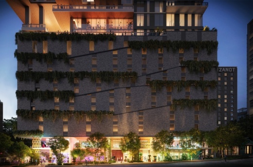 Plans for the project include ground-level food and drink concepts; studio, one-, two- and three-bedroom apartments; and several affordable units. (Rendering Courtesy LV Collective)