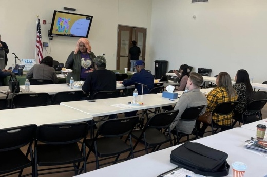Representatives from San Antonio-area organizations and agencies that deal with public safety and youth advocacy gather at the first San Antonio Summit on Youth Violence on Jan. 12 at Rise Recovery’s north side campus. (Courtesy Big Mama’s Safe House)
