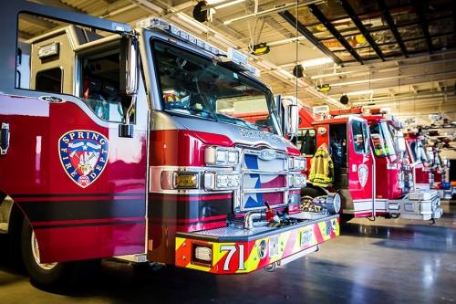 Spring Fire Department operates out of nine stations with a fleet of 46 apparatus and 184 volunteers, part-time and full-time personnel. (Courtesy Spring Fire Department) 