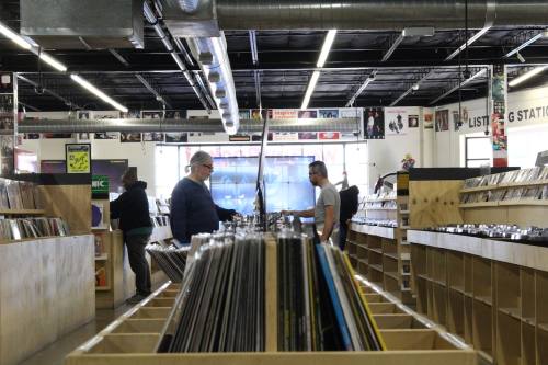 Customers shopping at Josey Records