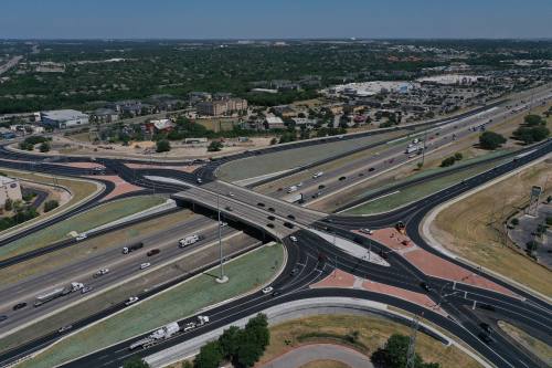 The diverging diamond intersection at I-35 and Williams Drive will be similar to the one at Parmer Lane. (Courtesy Texas Department of Transportation)