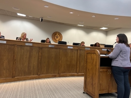 Robin Griffin, Leander Executive Director of Development Services, talked to the City Council about having a third-party study of carport regulations. (Joe Warner/Community Impact)