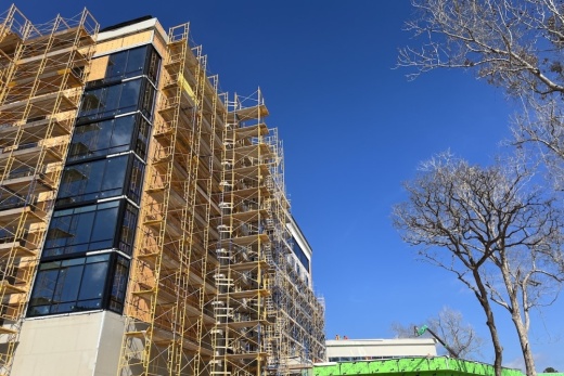 The Hyatt Regency Conroe Hotel and Convention Center is anticipated to open in 2023 in Grand Central Park. (Peyton MacKenzie/Community Impact)