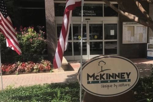 City of McKinney sign in front of city hall