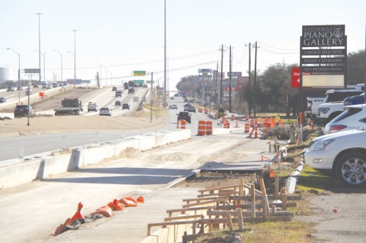 US 183 service road under construction in Northwest Austin