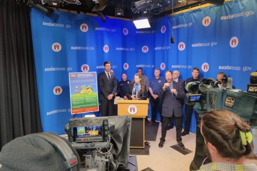 Austin leaders provided an update on winter storm restoration work Feb. 3. (Ben Thompson/Community Impact)